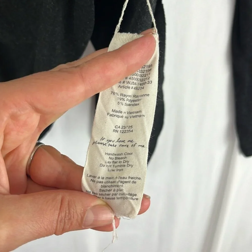 Aritzia Wilfred La Rivière Black Rayon Split Open-Back Long Sleeve Sweater - Picture 7 of 10